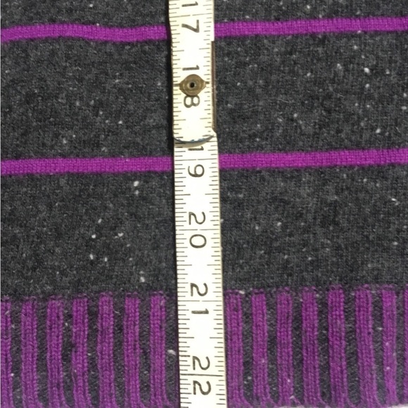 AUTUMN CASHMERE OFF BLACK /PURPLE STRIPED SWEATER SMALL - Picture 7 of 7